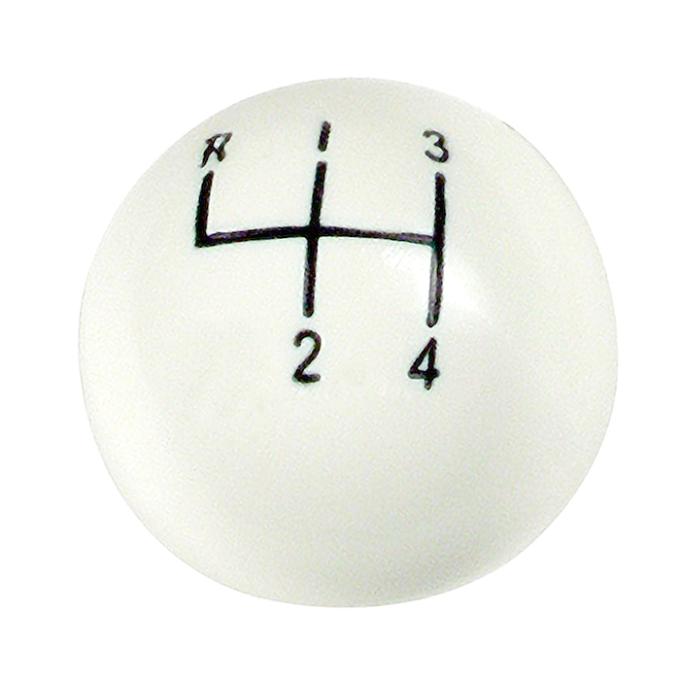 Corvette Shifter Knob, with 4 Speed Pattern, White, 1958-1962