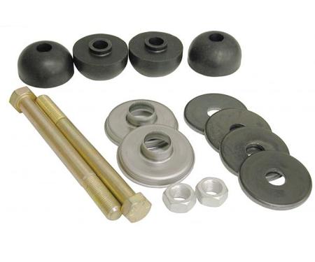 Corvette Rear Leaf Spring Bolt Kit, Stock Length, With Rubber Cushions, 1963-1982