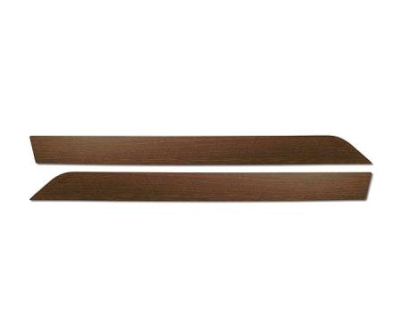 Corvette Door Panel Molding Inserts, Dark Walnut, For Deluxe Door Panels, 1970-1975