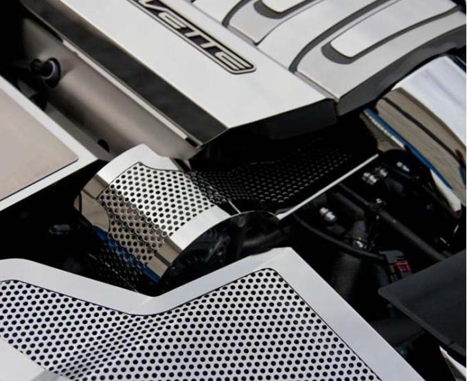 American Car Craft 2014-2019 C7 Corvette Stingray - Alternator Cover (Polished Stainless Steel) 053050