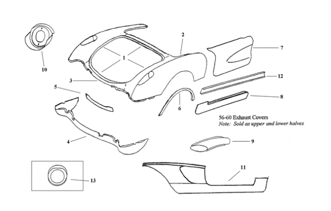 Corvette Right Rear Quarter Panel, 1956-1960