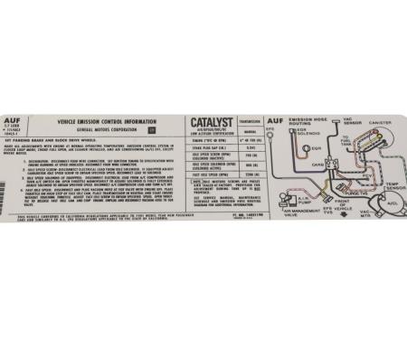 Corvette Decal, Emission Manual, 1981