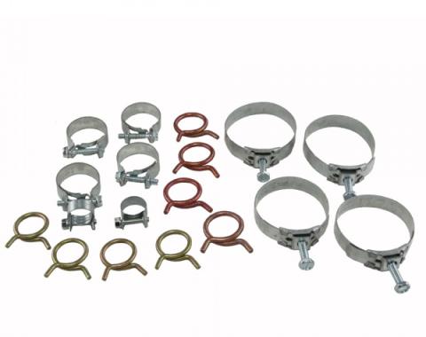 Corvette Radiator/Heater Hose Clamp Kit, With 327ci High Performance & With Air Conditioning, 1963-1967