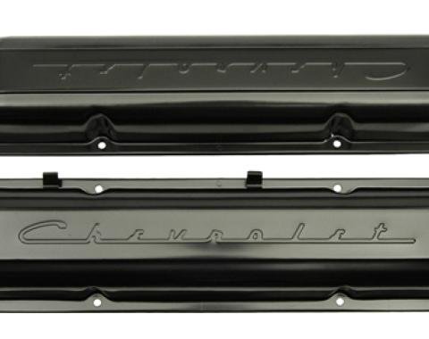 Classic Headquarters Small Block Script Valve Covers-Pair Paint W-541