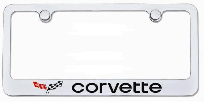 Corvette Elite License Frame, 76-79 Corvette Word with Single Logo