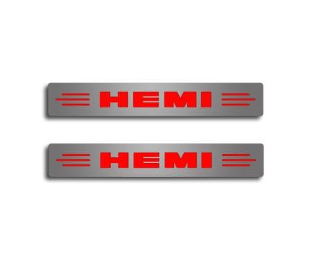 Challenger/Charger/Magnum/300 SRT 8 Fuel Rail Covers Polished/Perforated "HEMI" Illuminated 2008-2011 153035F