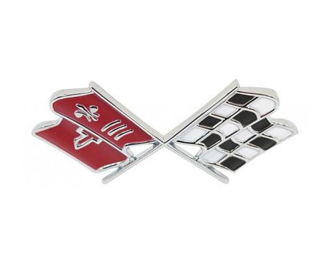 Corvette Emblem, Nose Crossflags, 1967