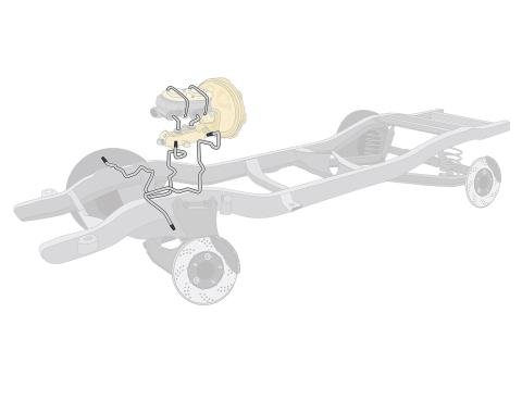 Right Stuff 1963-64 Chevrolet Corvette, Pre-Bent OE Steel Front Brake Line Kit VKT6302