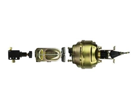 Right Stuff Disc front / Drum rear Mopar 8" dual booster, master cylinder With mounting brackets and adjustable proportioning valve G80011001
