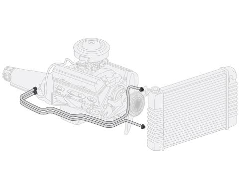Right Stuff 1976-79 Chevrolet Corvette, Pre-Bent OE Steel Transmission Cooler Line VTC7601