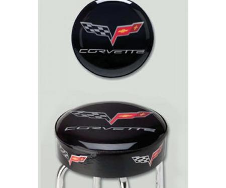 Corvette Smaller Garage/Work Shop Size Stool, 24", With C6 Logo