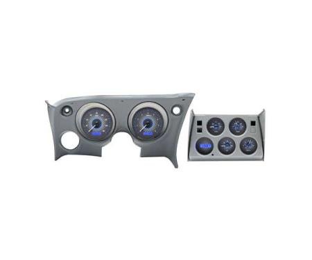 Corvette C3 VHX Series Digital Dash With Satin Alloy Style Face And Red Display, 1968-1977
