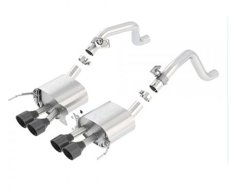 Corvette Borla ATAK Rear Section Exhaust, 4 4.25'' Black Chrome Round Intercooled Tips, 2014-2017