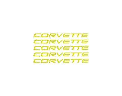 Corvette Wheel Spoke Decals, Factory, Yellow, 2000-2004