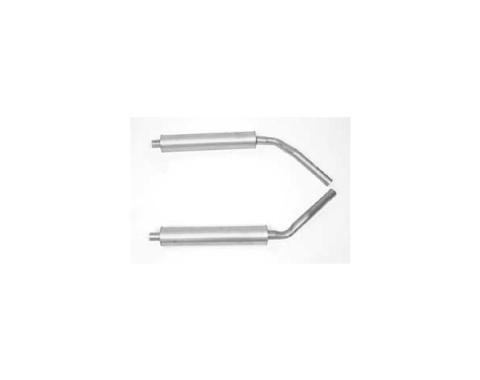 Corvette Mufflers, Round, 2", Aluminized, 1956-1962