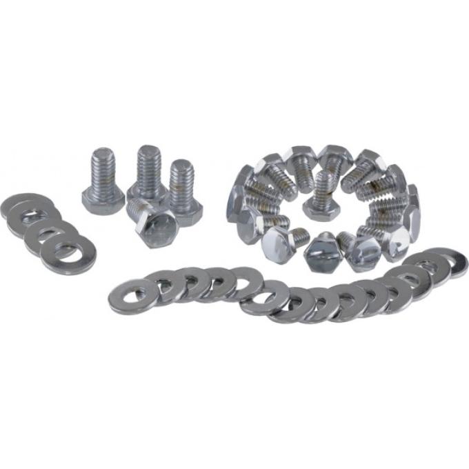Corvette Engine Oil Pan Bolts, Small Block, Chrome, 1956-1991