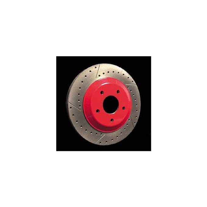 Corvette Brake Rotor Hub Covers, Red, 1997-2004