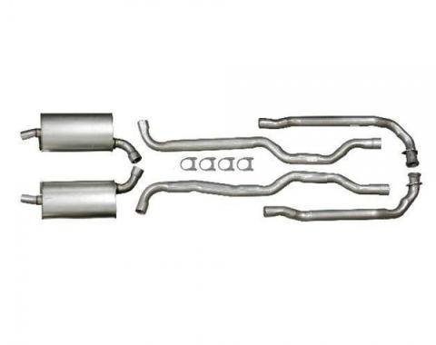 Corvette Exhaust System, Small Block 300hp & 360hp, Aluminized 2-1/2", With Manual Transmission, 1963