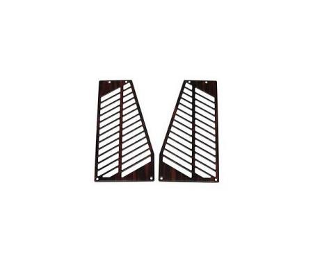 Corvette Coupe Speaker Covers, Rear, Burlwood, 1990-1996