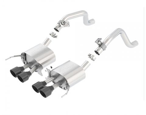 Corvette Borla ATAK Rear Section Exhaust, 4 4.25'' Black Chrome Round Intercooled Tips, 2014-2017