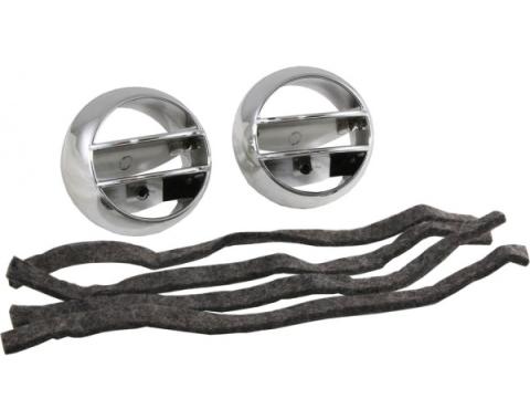 Corvette Ball Side Dash Vent Deflector Kit, With Seals, 1968-1977