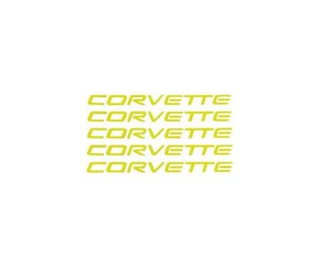 Corvette Wheel Spoke Decals, Factory, Yellow, 2000-2004
