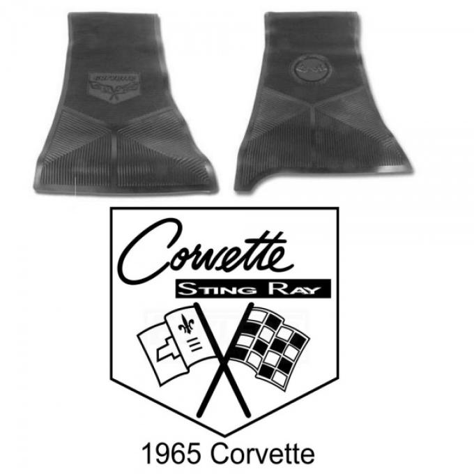 Legendary Auto Interiors Ltd Rubber Floor Mats, With C2 Logo| 25-13660 Corvette 1965