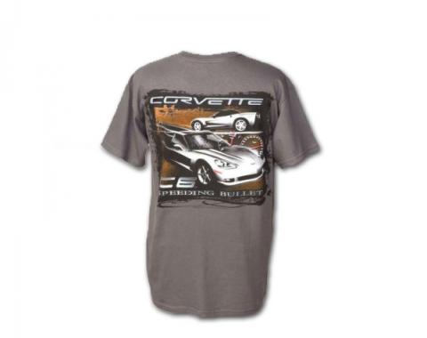 Corvette C6 Speeding Bullet T-Shirt, Charcoal