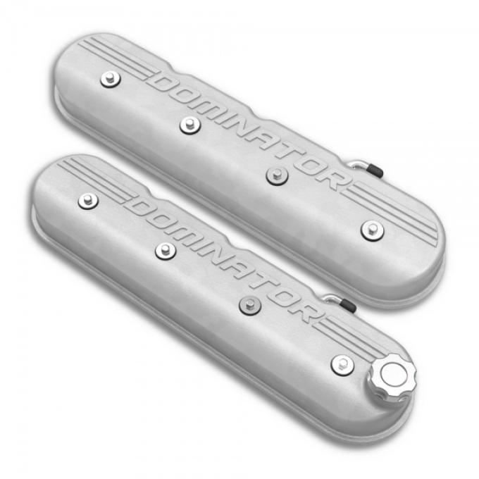 Holley Aluminum Tall LS Valve Covers, "Dominator" Natural Cast | 241-118 1997-2013