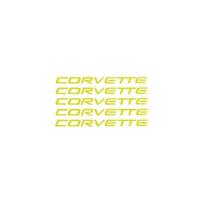 Corvette Wheel Spoke Decals, Factory, Yellow, 2000-2004