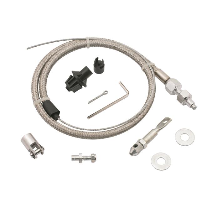 Mr. Gasket Throttle Cable Kit, Stainless Steel Braided 5657