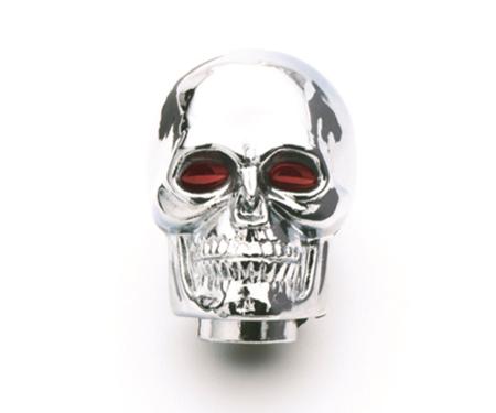 Mr. Gasket Shifter Knob, Chrome, Skull with Red Eyes 9628