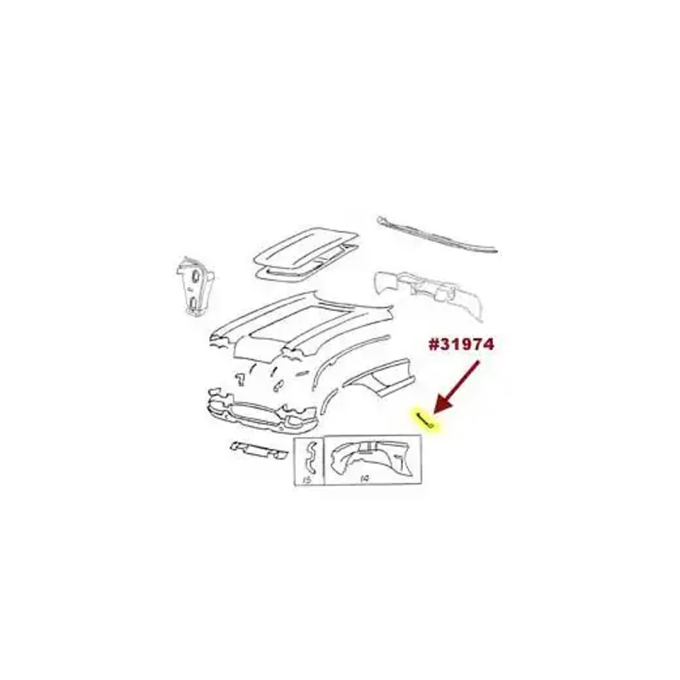 Corvette Insert Side Fender Louver, Right, 1962