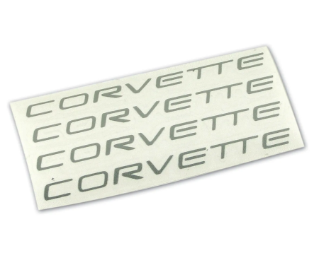 Corvette Wheel Spoke Decal Set, Corvette Silver, 2000-2004