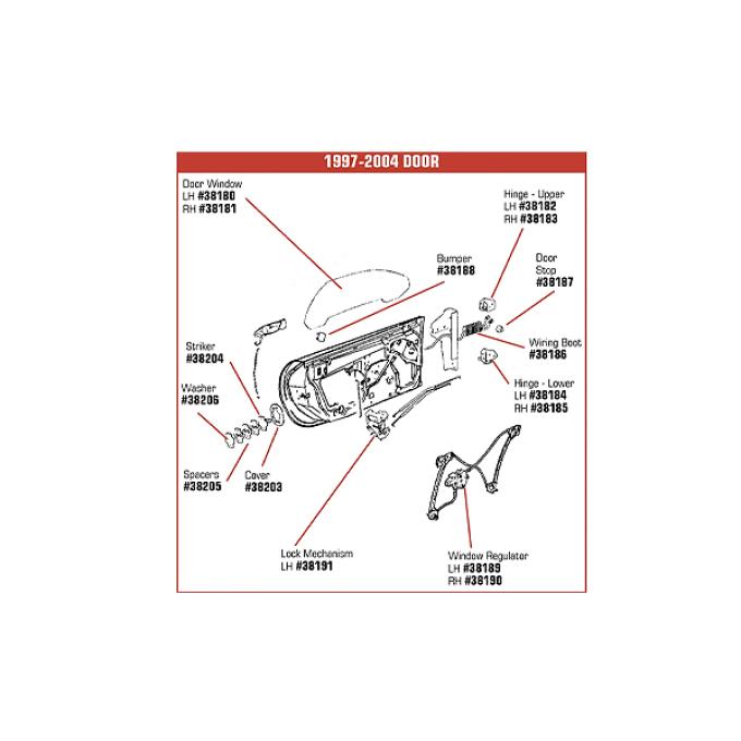 Corvette Door Striker Washer, 1997-2004