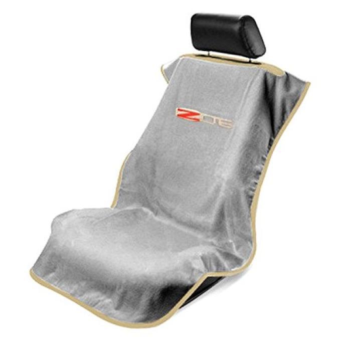 Seat Armour 2005-2013 Corvette Seat Towel, Grey with C6 Z06 Logo SA100COR6ZG