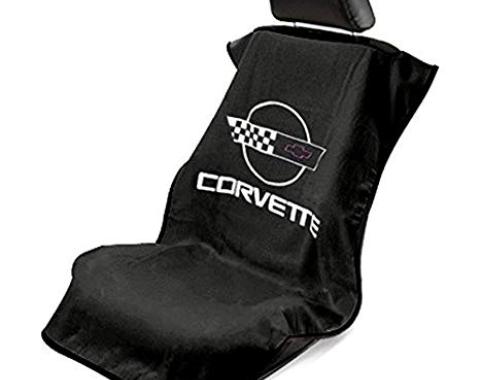 Seat Armour 1984-1996 Corvette Seat Towel, Black with C4 Logo SA100COR4B