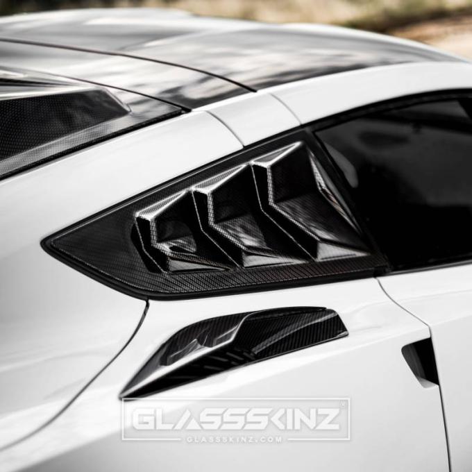 GlassSkinz 2014-19 Corvette Bakkdraft Quarter Louvers C7BAKKDRAFT-QTR WINDOW | Sebring Orange G26