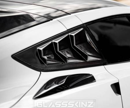 GlassSkinz 2014-19 Corvette Bakkdraft Quarter Louvers C7BAKKDRAFT-QTR WINDOW | Black Gloss Gba GB8