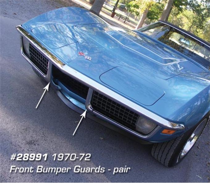 Corvette Front Bumper Guards, Pair, 1970-1972