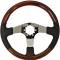 1968-1982 Chevrolet Corvette Steering Wheel - Black Leather & Mahogany W/Chrome Spokes