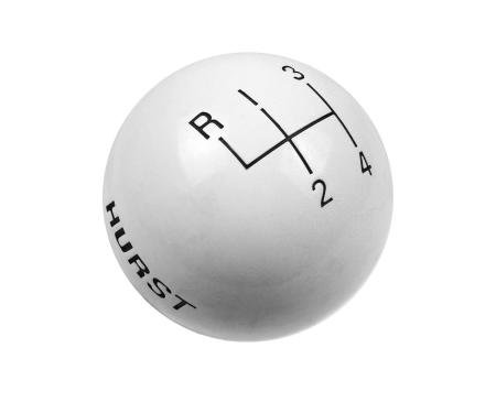 Hurst Shift Knob, 4-Speed Pattern, White 1637626