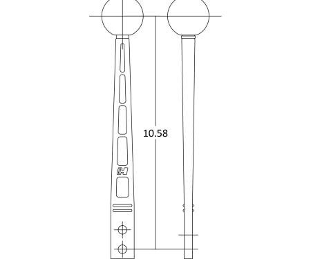 Hurst Billet/Plus Shifter Stick, Black/Machined 5389022
