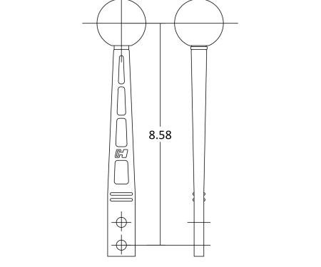 Hurst Billet/Plus Shifter Stick, Black/Machined 5389021