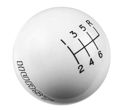 Hurst Shift Knob, 6-Speed, White 1630056