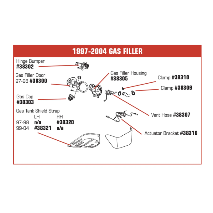 Corvette Gas Tank Shield Strap, Right, 1997-1998