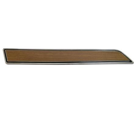Corvette Door Panel Insert Plate with Teak Insert, Left, 1976