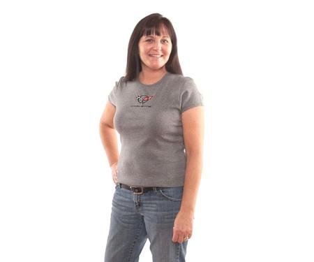 T-Shirt - Juniors Gray Short Sleeve With Embroidered C5 Logo