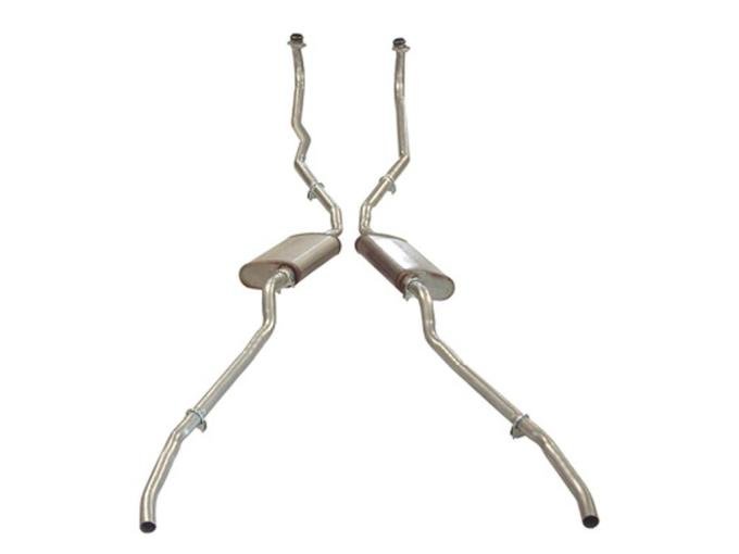 59-60 Exhaust System With Welded Oval Muffler - Aluminized