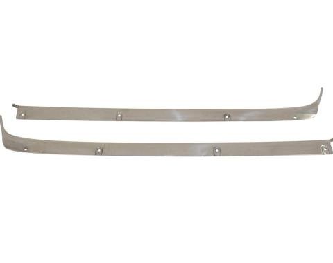 64-67 Coupe Door Outer Window Mouldings - Stainless Steel
